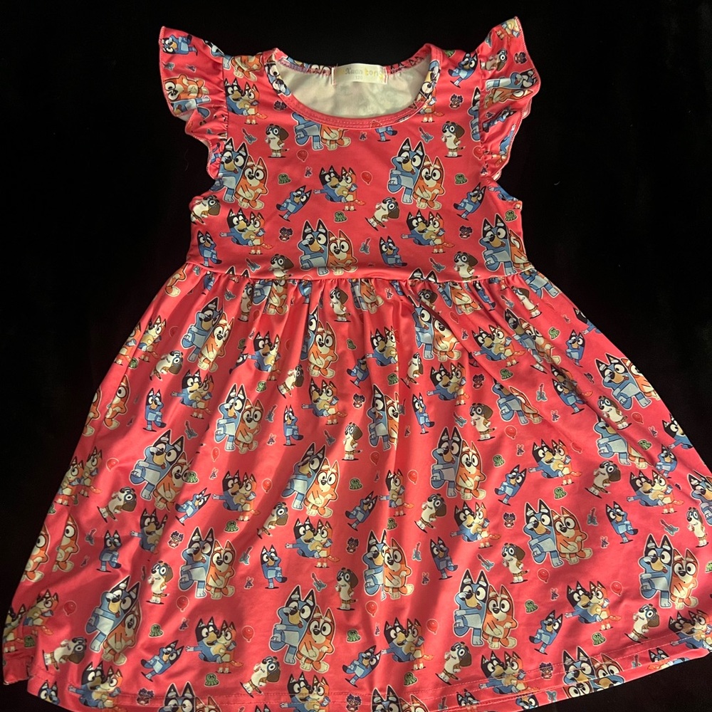 Bluey and Bingo pink dress, size 120 (5T)